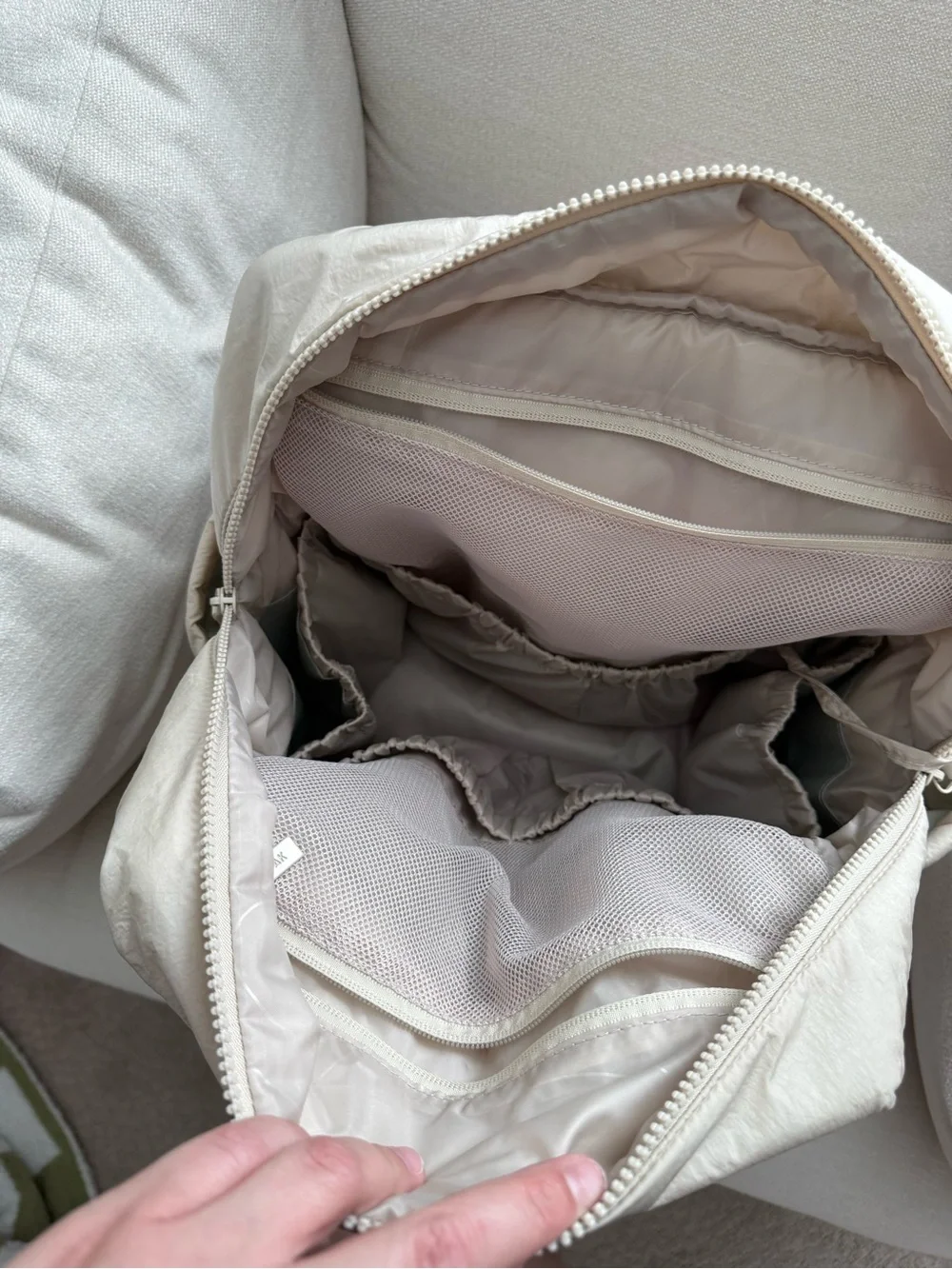 Calpak Diaper Backpack with Laptop Sleeve in Oatmeal